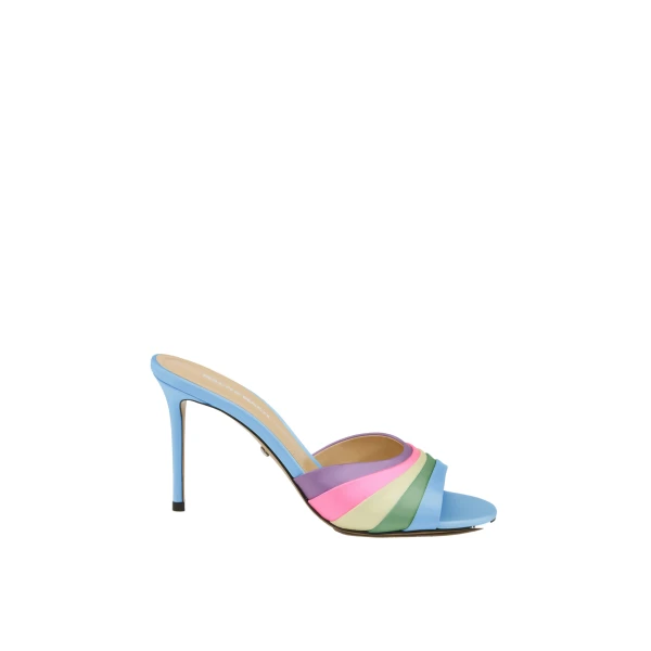Gradient Multicolour Satin Mules