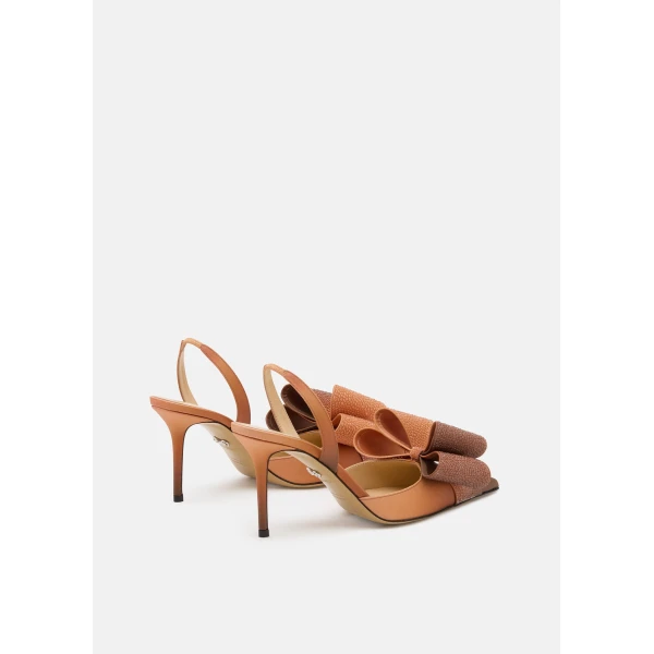 Beige Mach & Mach Le Cadeau Brown Aqua Gradient Slingbacks, view 4 | Heels