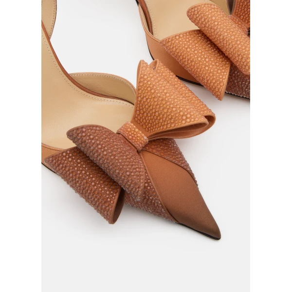 Beige Mach & Mach Le Cadeau Brown Aqua Gradient Slingbacks, view 5 | Heels