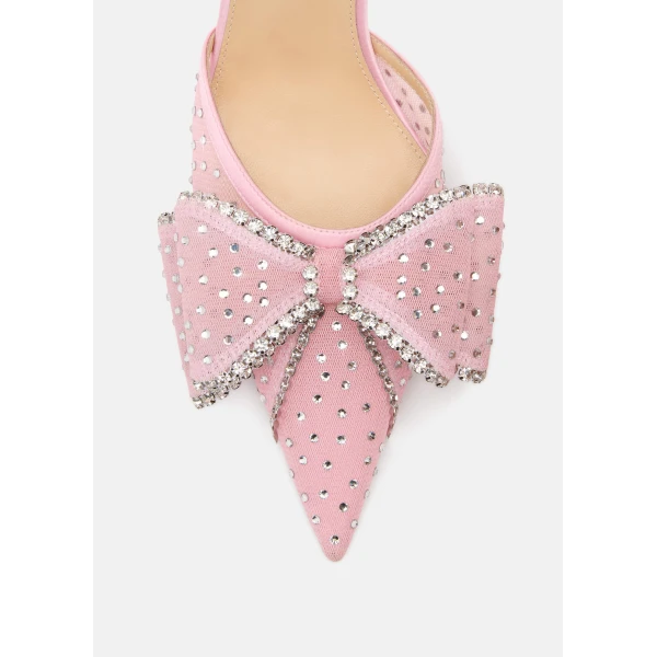 Pink Mach & Mach Le Cadeau Mesh Slingbacks 85mm in Pink, view 5 | Heels