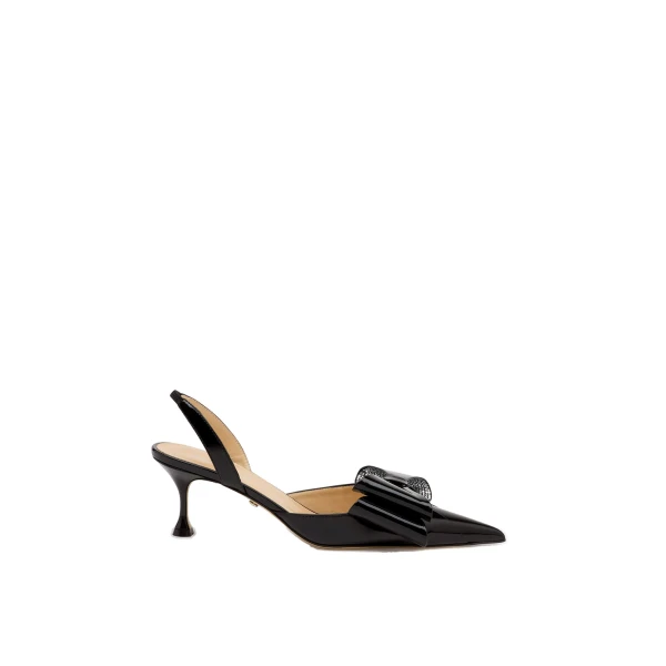 Le Cadeau Patent Slingbacks in Black