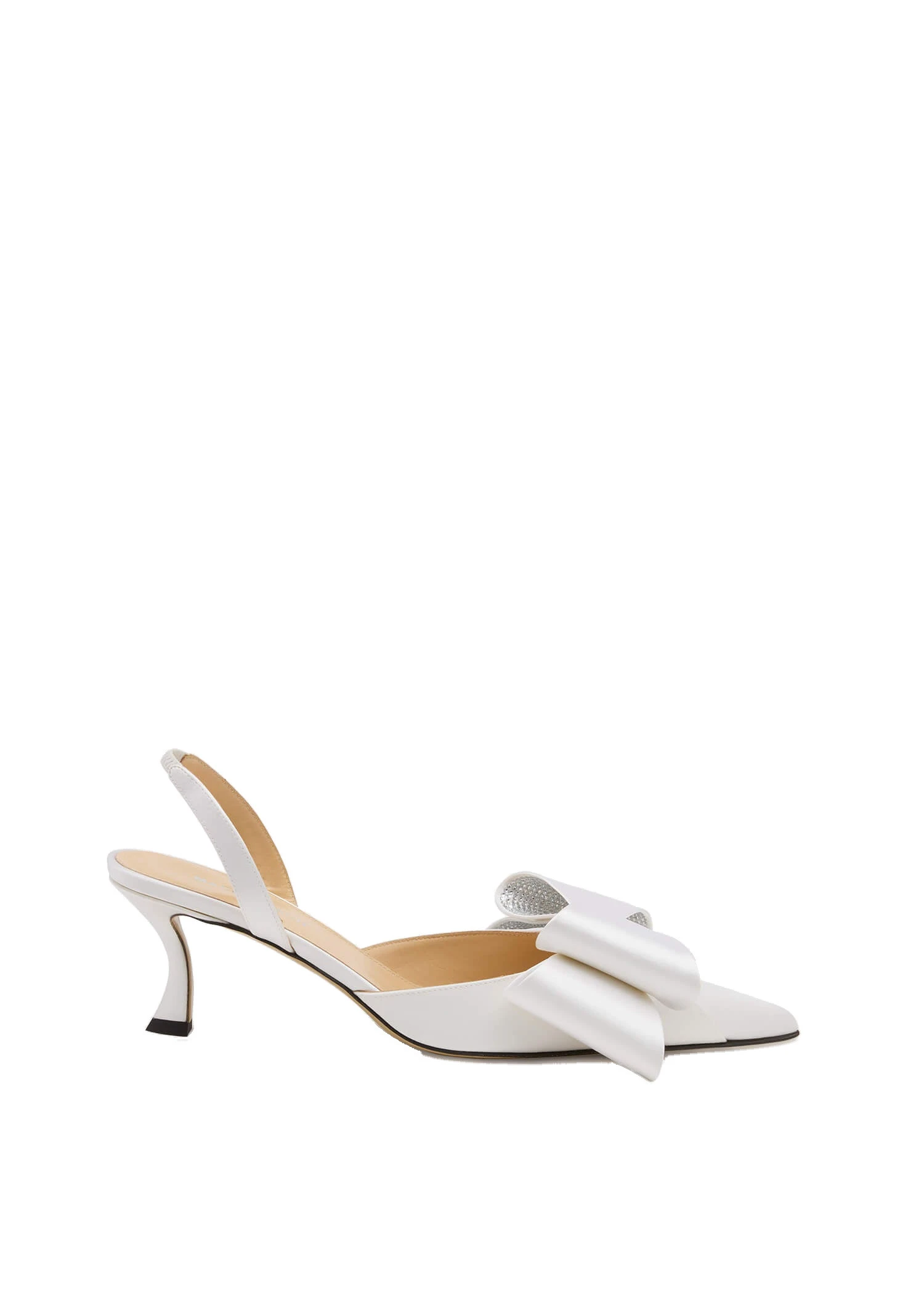 Mach & Mach Le Cadeau Satin Slingbacks in White White Mach & Mach Le Cadeau Satin Slingbacks in White | Shoes