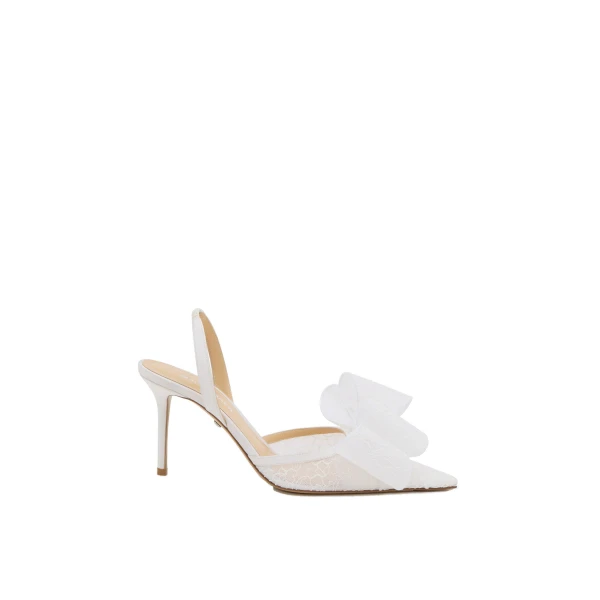 Le Cadeau White Lace Slingback