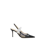Black Mach & Mach Lotus Flower Black Mesh Slingback | Shoes