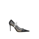 Black Mach & Mach Lotus Flower Jewelled Black Mesh Pumps | Shoes