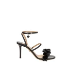 Black Mach & Mach Puffy Heart Patent Sandals in Black | Shoes