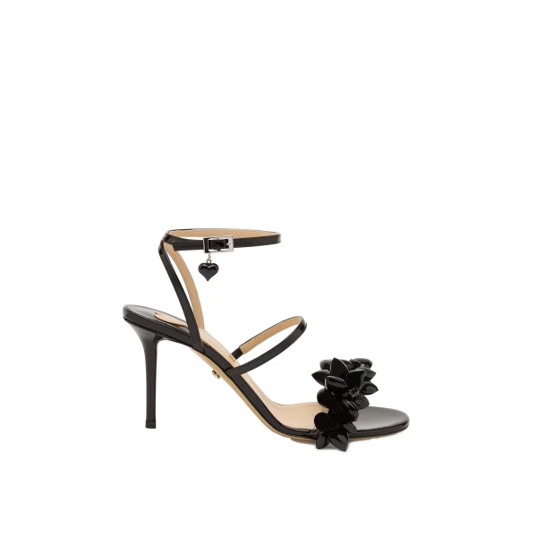 Black Mach & Mach Puffy Heart Patent Sandals in Black | Shoes