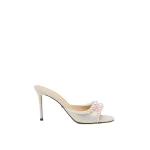 White Mach & Mach Sirene Leather Mules in White | Shoes