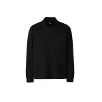 Mackage Alfonzo Organic Cotton Jersey Long Sleeve Polo Shirt in Black