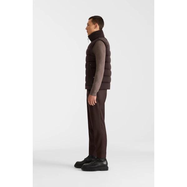Mackage Alvin-AL Sweater Knit Down Vest in Coffee