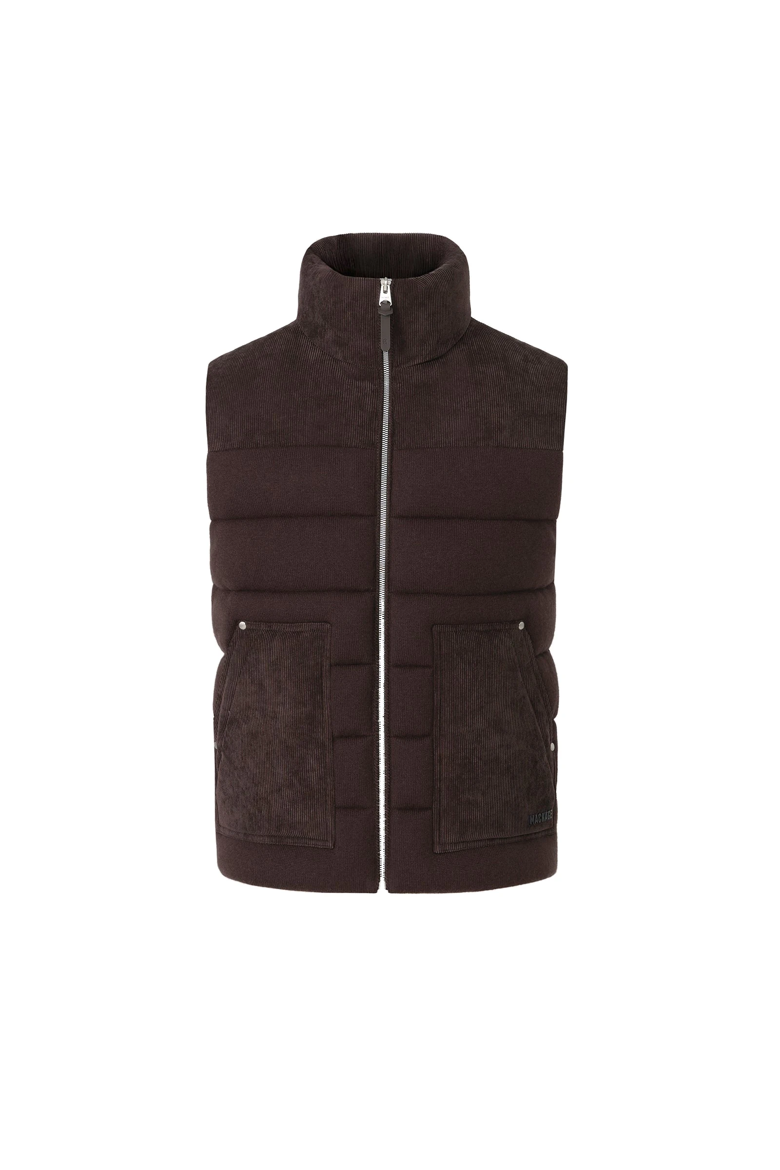 Mackage Alvin-AL Sweater Knit Down Vest in Coffee Mackage Alvin-AL Sweater Knit Down Vest in Coffee