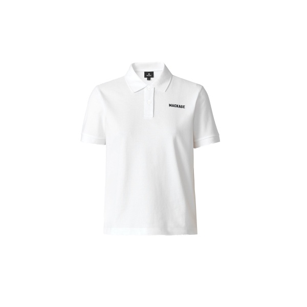 mackage analiese-cr flat knit rib collar polo