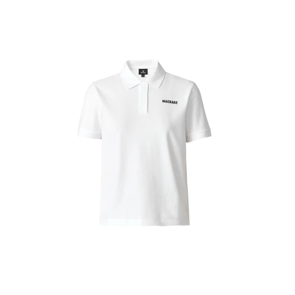 mackage analiese-cr flat knit rib collar polo