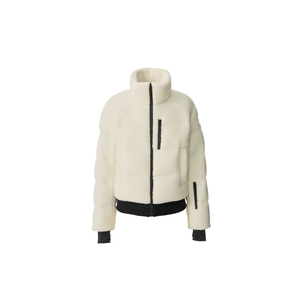 Mackage Anaya Sherpa Fleece Down Jacket in Cream