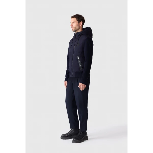 Mackage Andrew-Z Mixed-Media Light Down Jacket in Navy