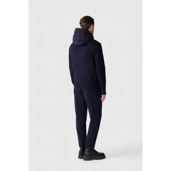 Mackage Andrew-Z Mixed-Media Light Down Jacket in Navy