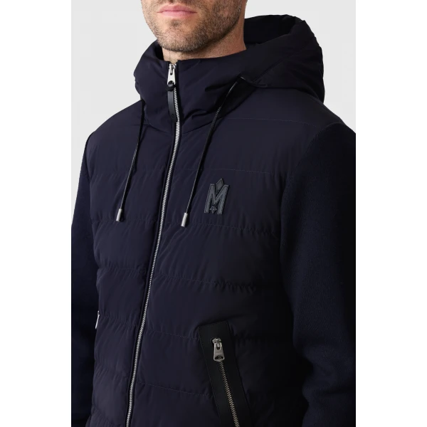 Mackage Andrew-Z Mixed-Media Light Down Jacket in Navy