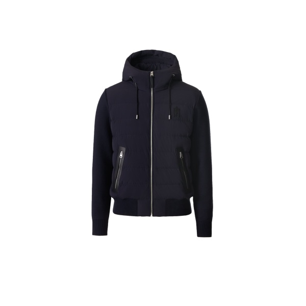 Mackage Andrew-Z Mixed-Media Light Down Jacket in Navy