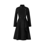 Mackage Annia Asymmetrical Wool Coat in Black