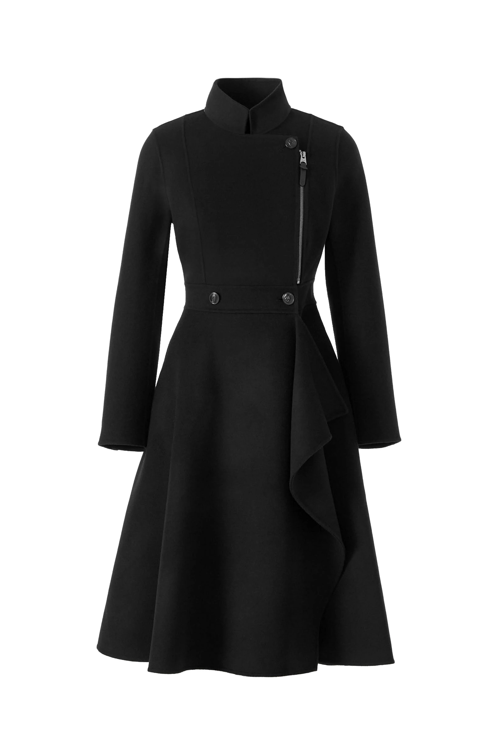 Mackage Annia Asymmetrical Wool Coat in Black Mackage Annia Asymmetrical Wool Coat in Black