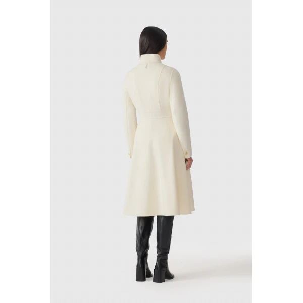 Mackage Annia Asymmetrical Wool Coat in Cream