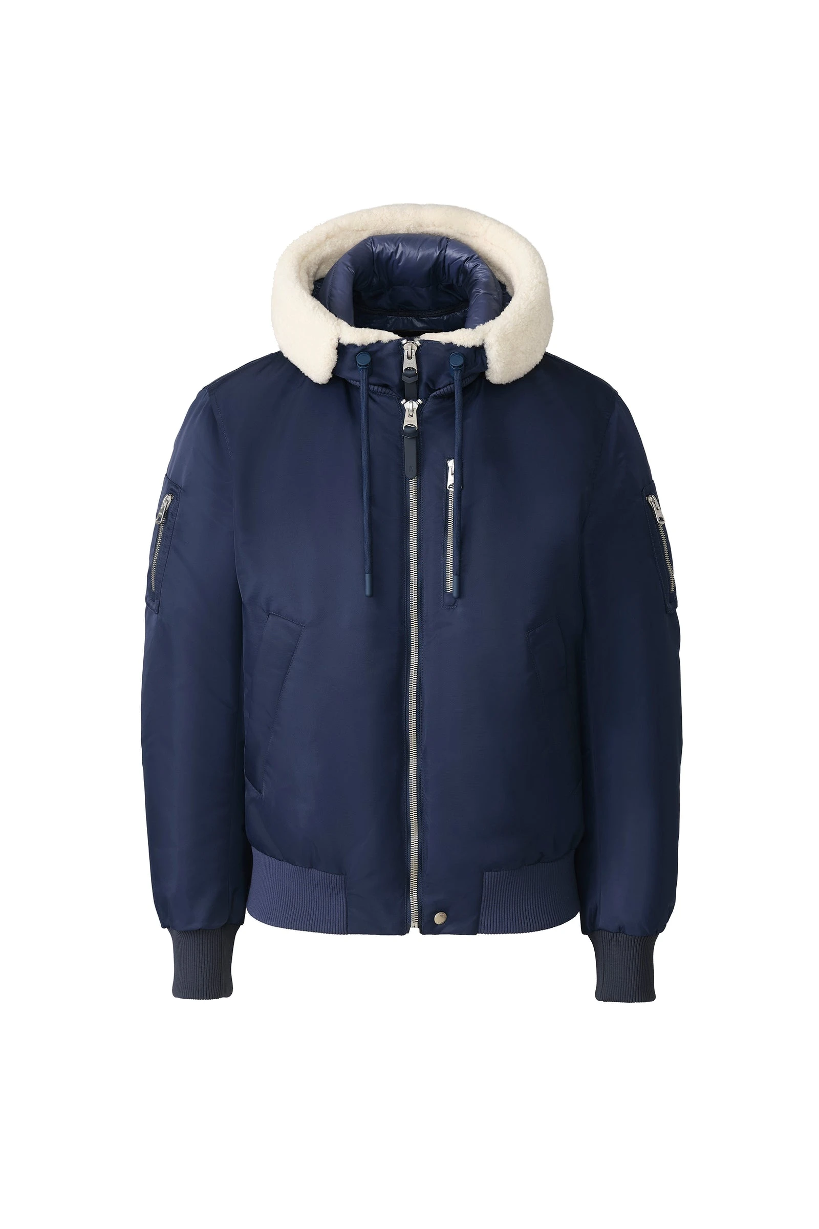 Mackage August-Z Bomber Jacket in Marine Blue Mackage August-Z Bomber Jacket in Marine Blue