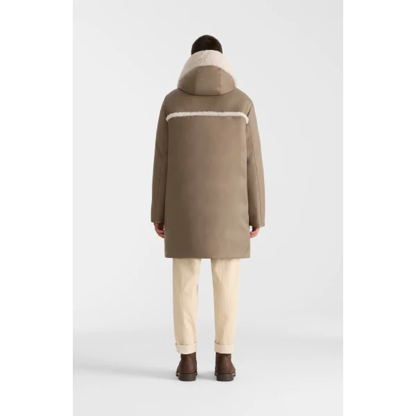 Mackage Bear Mixed Media Coat in Truffle-Taupe