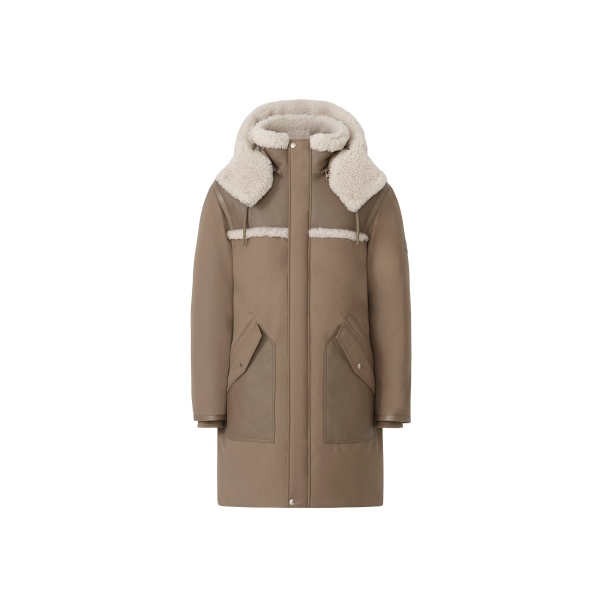 Mackage Bear Mixed Media Coat in Truffle-Taupe