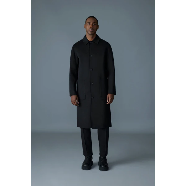 Mackage Beckett Handmade Wool Overcoat in Black