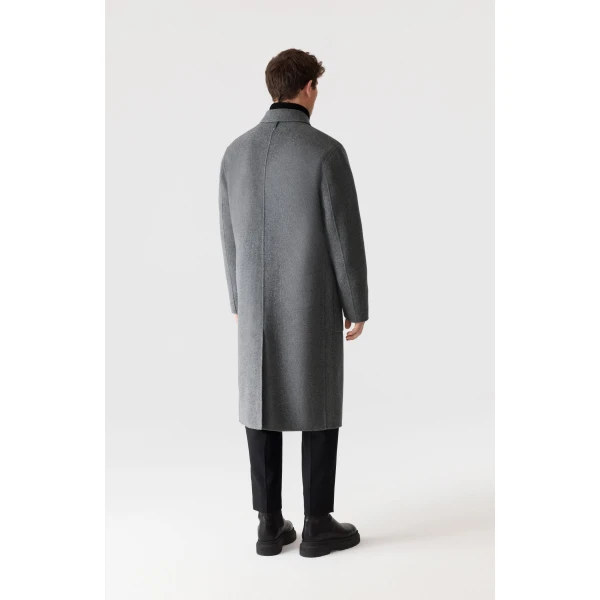 Mackage Beckett Handmade Wool Overcoat in Carbon Mix