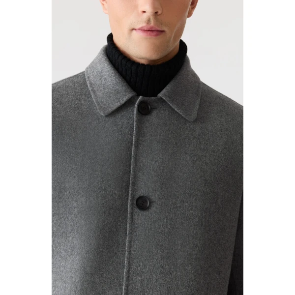Mackage Beckett Handmade Wool Overcoat in Carbon Mix