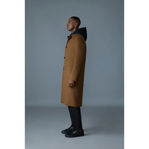Mackage Beckett Handmade Wool Overcoat in Earth Brown