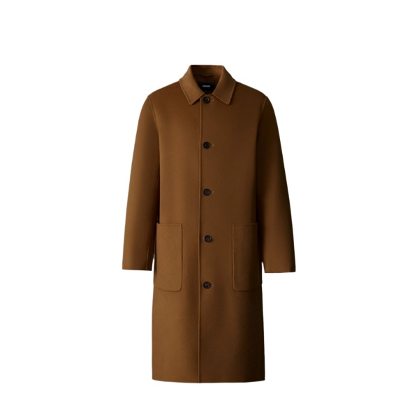 Mackage Beckett Handmade Wool Overcoat in Earth Brown