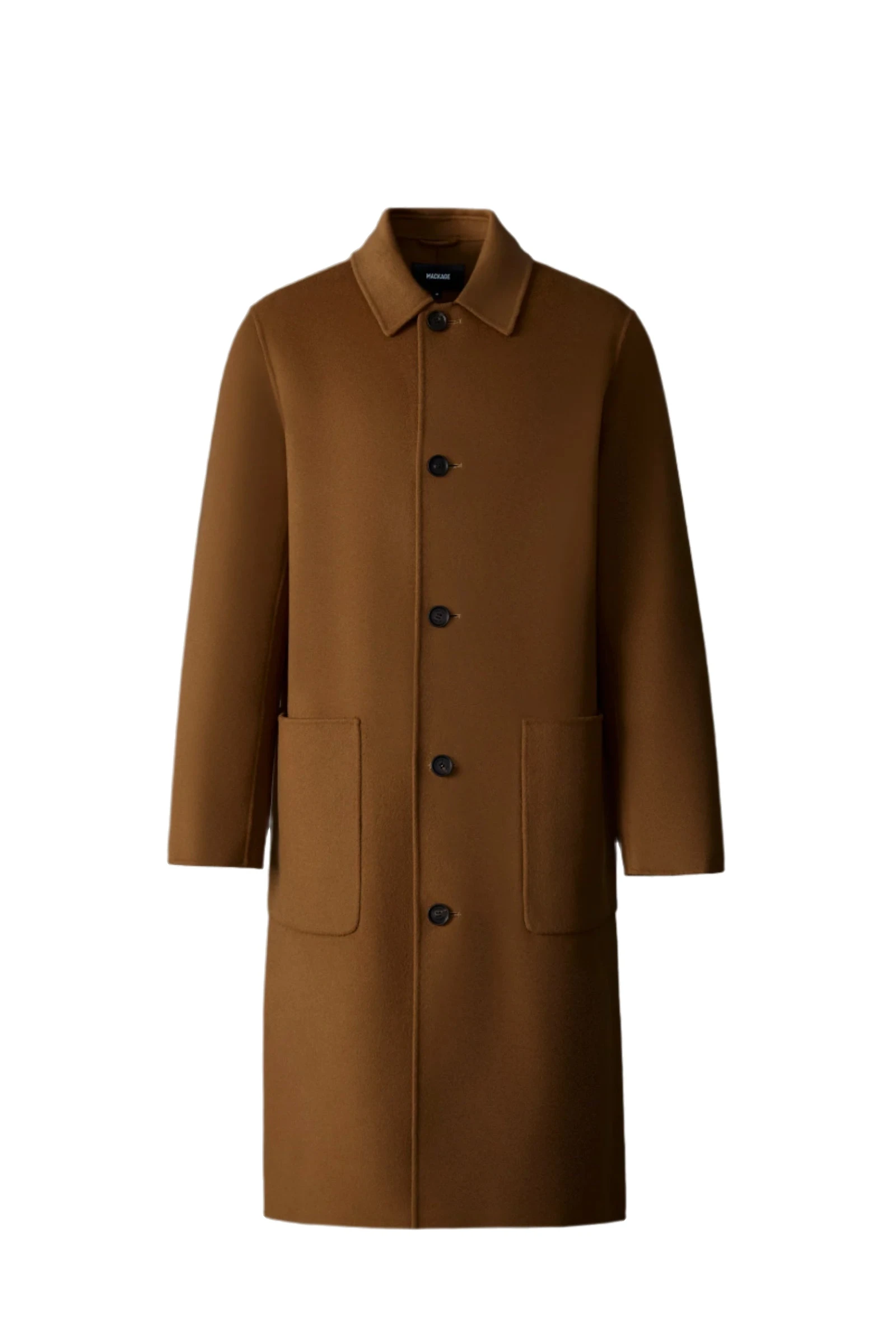Mackage Beckett Handmade Wool Overcoat in Earth Brown Mackage Beckett Handmade Wool Overcoat in Earth Brown