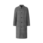 Mackage Beckett-PL Double Face Wool Balmacaan Coat in Black-Cream