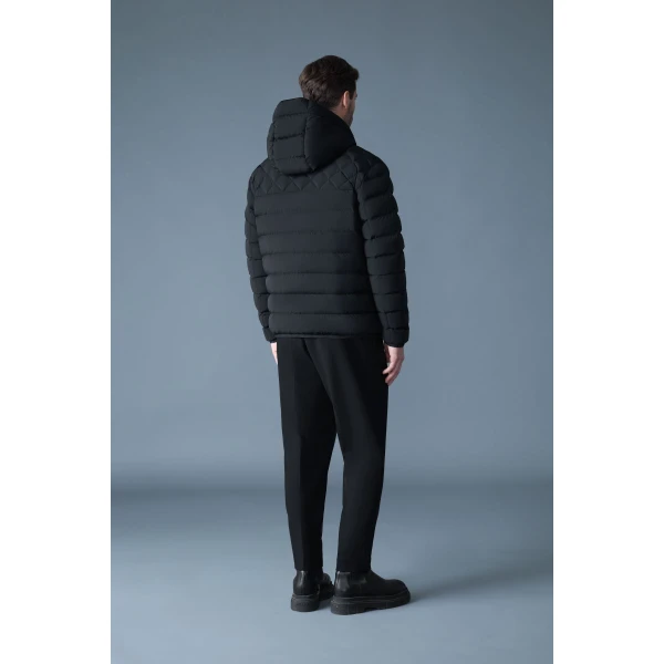Mackage Bergen Quilted Down Hooded Jacket in Black
