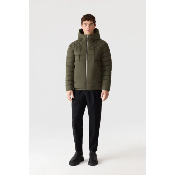 Mackage Bergen Quilted Down Hooded Jacket in Light Military