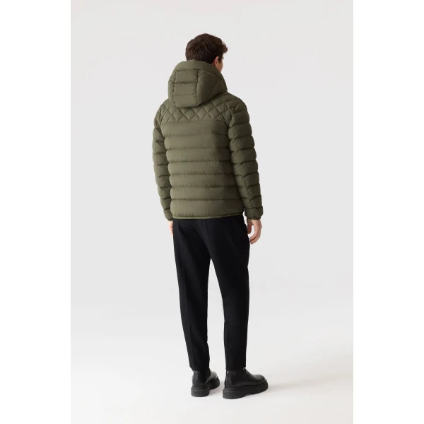 Mackage Bergen Quilted Down Hooded Jacket in Light Military