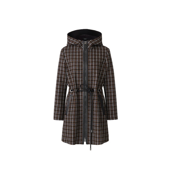 mackage blithe-stp wool and leather belt coat