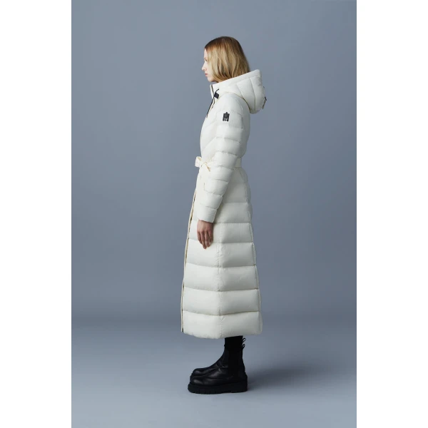 Mackage Calina Lustrous Down Maxi Coat in Cream