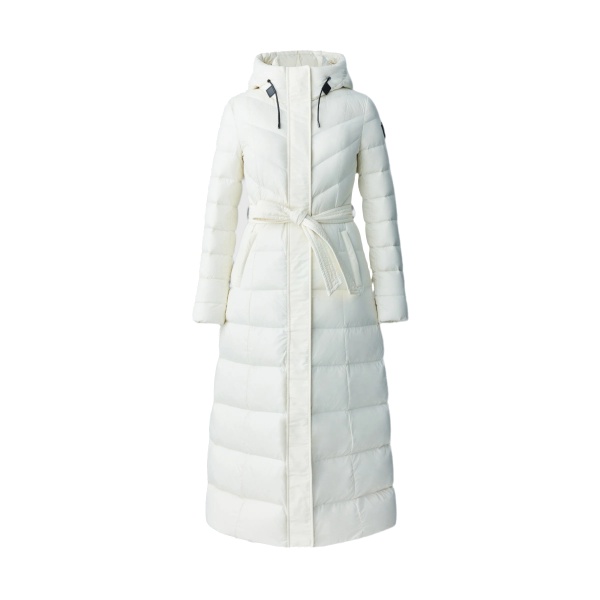 Mackage Calina Lustrous Down Maxi Coat in Cream
