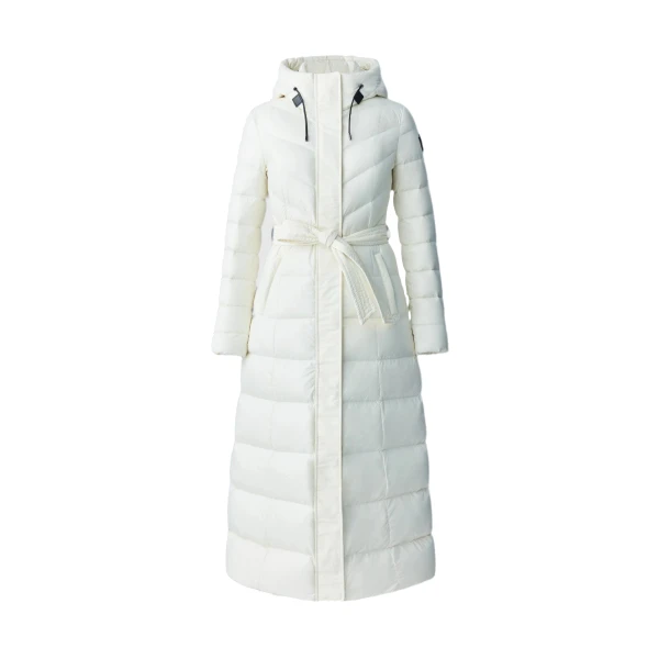 Mackage Calina Lustrous Down Maxi Coat in Cream