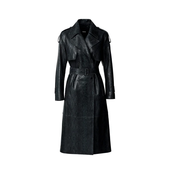 mackage carmela-snk snake pattern leather trench