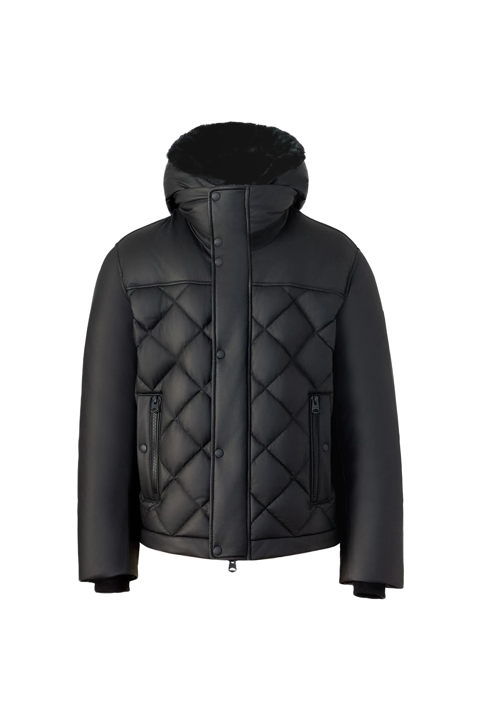Mackage Cash Diamond-Quilted Leather Jacket in Black Mackage Cash Diamond-Quilted Leather Jacket in Black