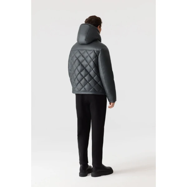 Mackage Cash Diamond-Quilted Leather Jacket in Carbon