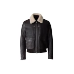 Mackage Chance-NV Croc-Embossed Leather Jacket in Coffee