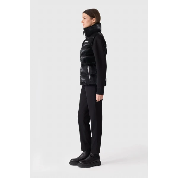 Mackage Chaya-GLO High-Gloss Shell Down Vest in Black