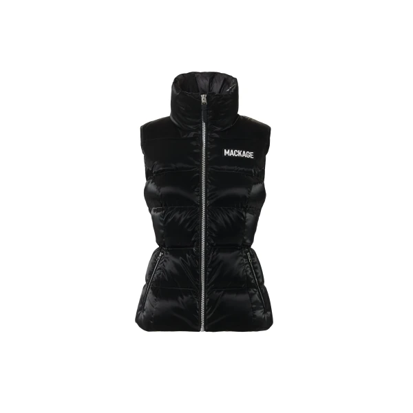 Chaya-GLO High-Gloss Shell Down Vest in Black