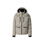 Mackage Cillian-GLO High-Gloss Down Ski Jacket in Taupe