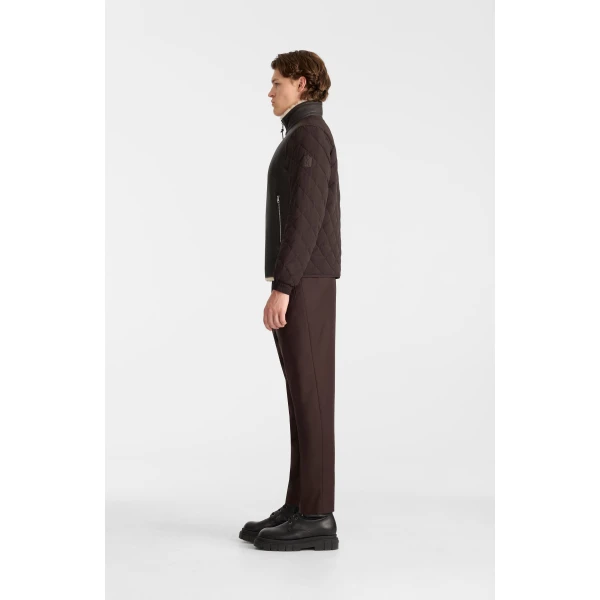 Mackage Clay Mixed Media Jacket in Coffee-Natural